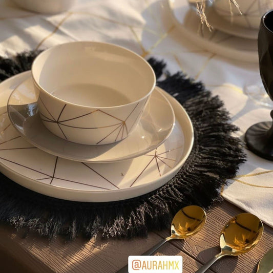 Bajo Plato Macrame Negro