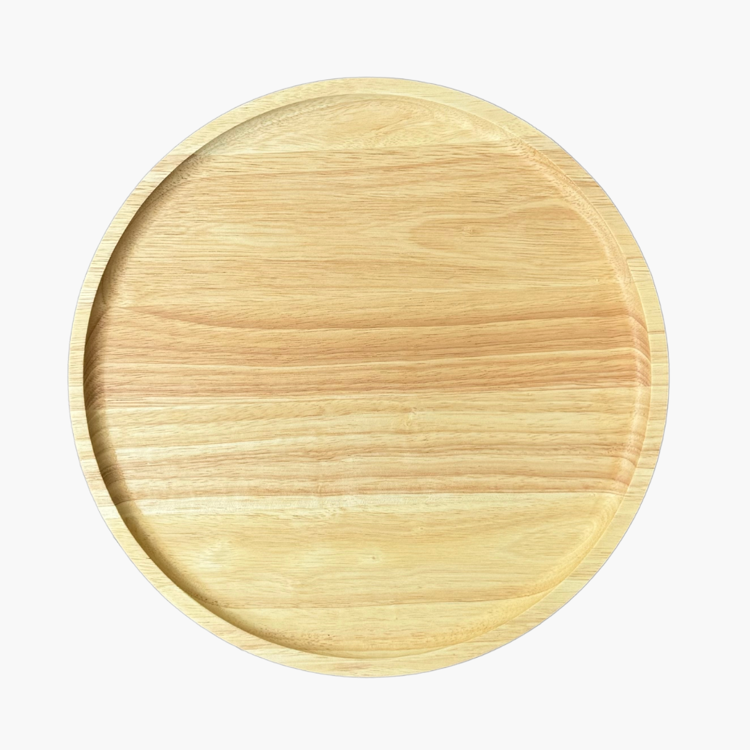 Bajo Plato De Madera Clara
