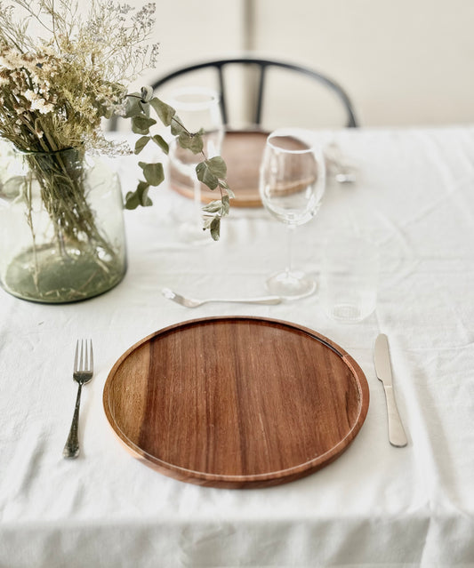 Bajo Plato De Madera